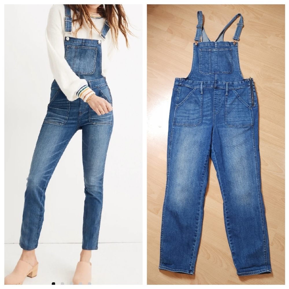 Madewell Denim Skinny Overalls Medium Wash Size XL G7691
